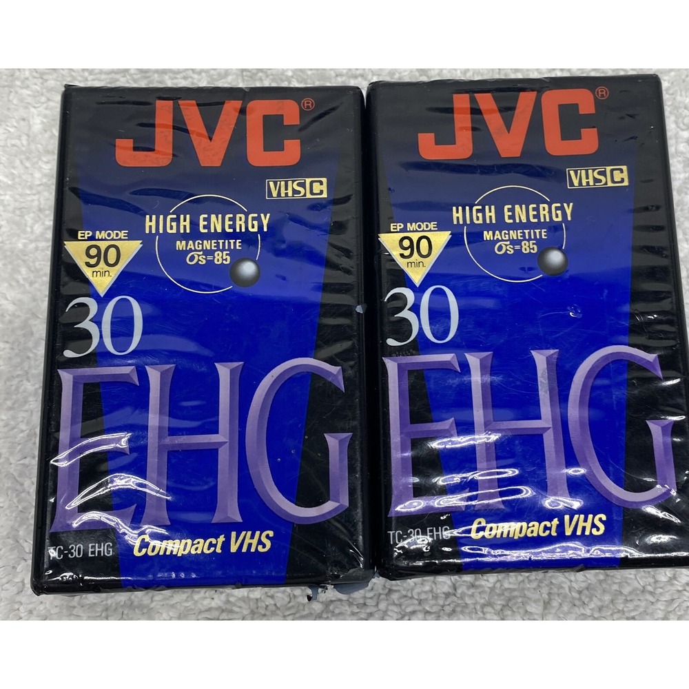 JVC High Energy EHG 90 Minute Compact VHS Lot of 2 Sealed (B1)